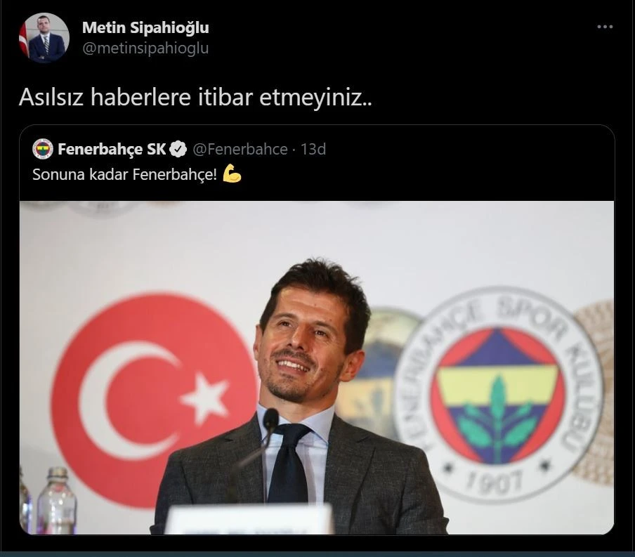 Fenerbahçe'den Emre Belözoğlu açıklaması