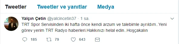 TRT Spor'dan flaş ayrılık