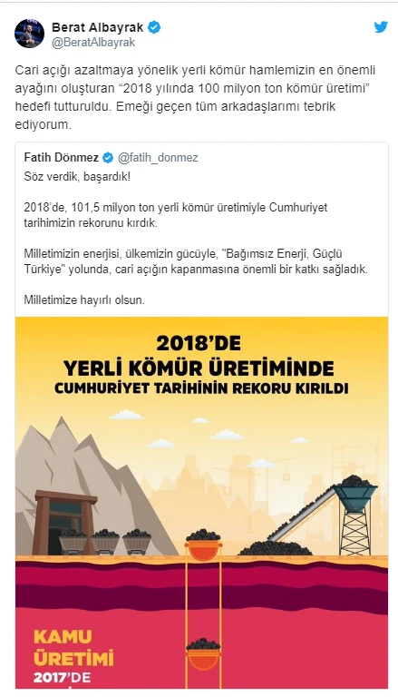 Bakan Albayrak'tan yerli kömür açıklaması