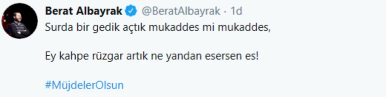 Berat Albayrak paylaşımı