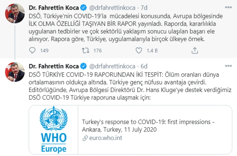 Sağlık Bakanı Koca 'ilk' dedi açıkladı: Türkiye, uygulamalarıyla birçok ülkeye örnek