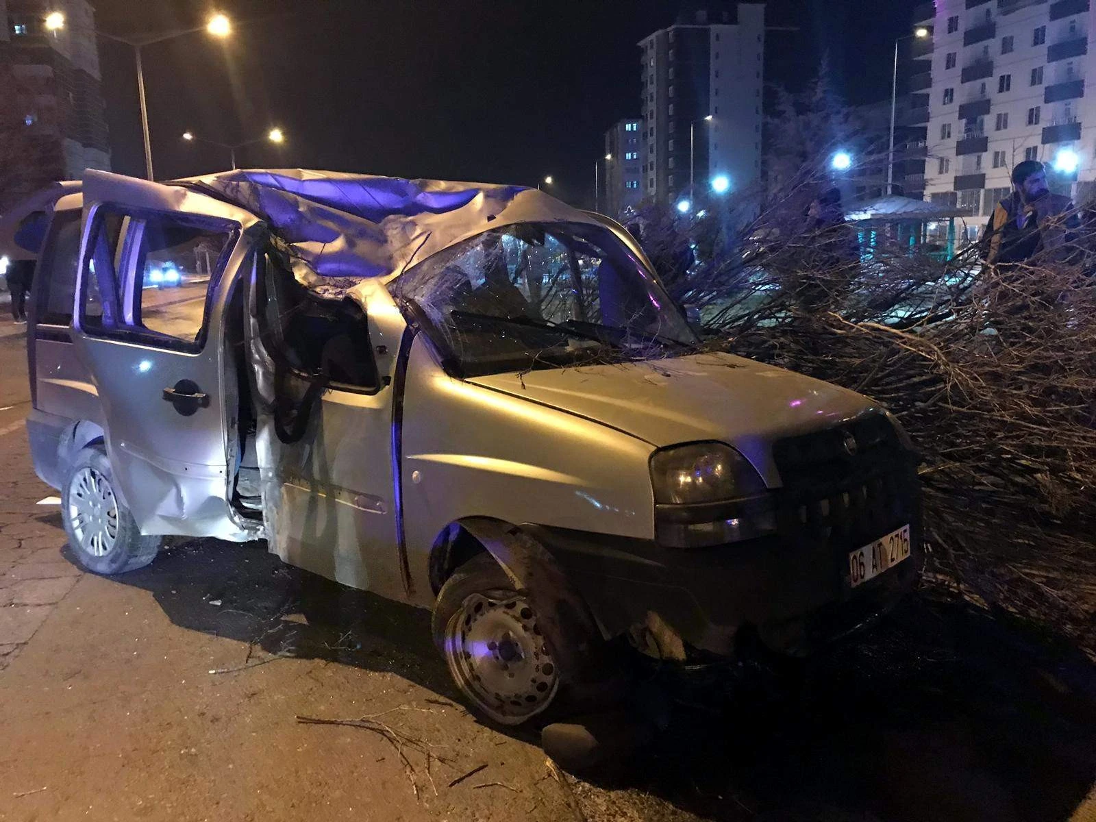 Kamyonet ağaca çarptı: 2 yaralı