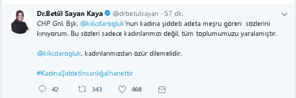 Bakan Kaya, Kılıçdaroğlu'nun kadına şiddet yorumuna sert tepki gösterdi