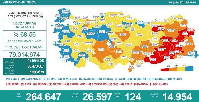 Son dakika! 12 Ağustos 2021 koronavirüs tablosu açıklandı