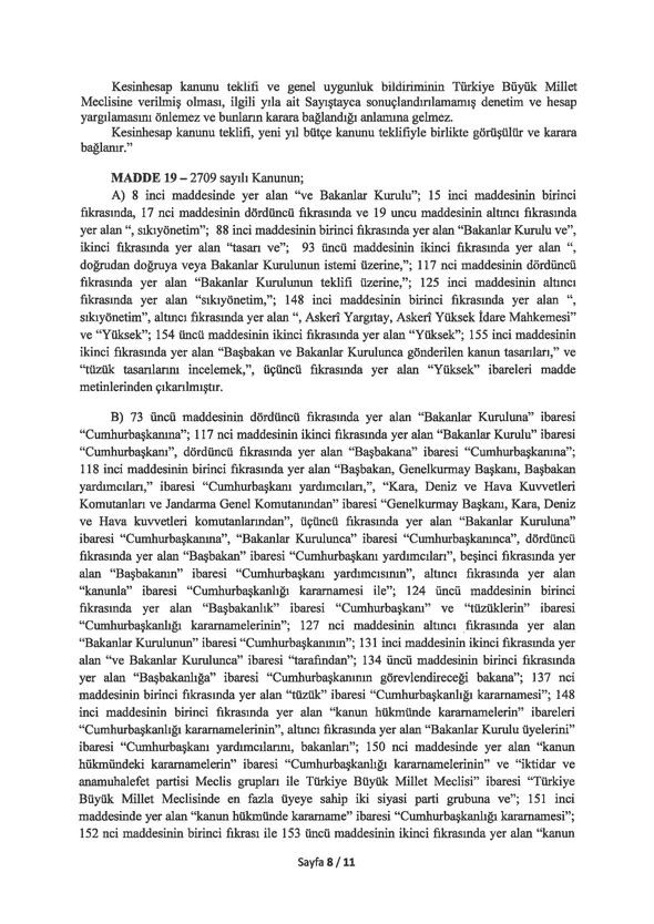 Anayasa değişikliği meclise sunuldu. İşte değiştirilmesi planlanan maddeler!