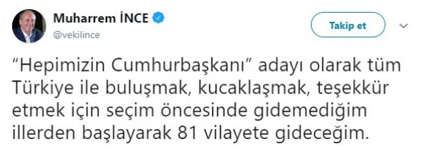 Muharrem İnce, Türkiye turuna çıkıyor