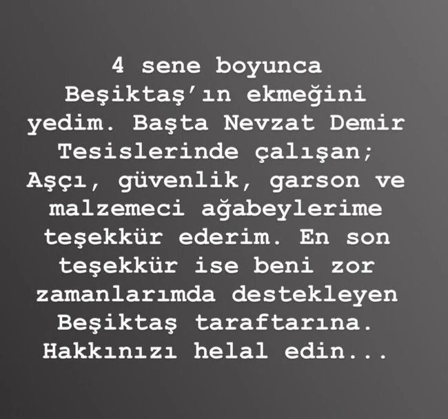 Tolgay Arslan Beşiktaş'a Veda Etti