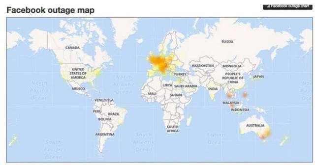 Facebook Avrupa'da çöktü