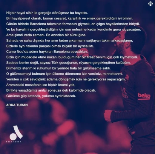Arda Turan Barcelona'dan Ayrılıyor