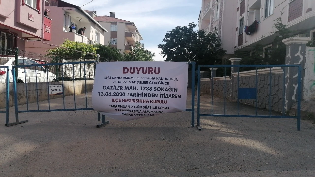 20 kişinin korona virüse yakalandığı sokak karantinaya alındı