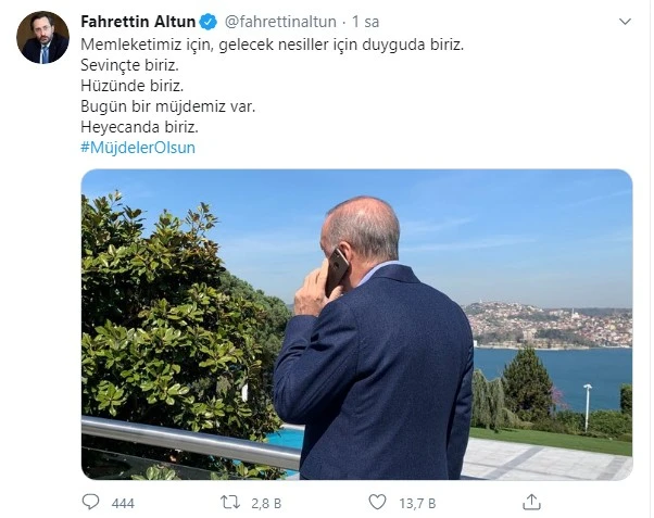 İletişim Başkanı Fahrettin Altun'un sosyal medya paylaşımı
