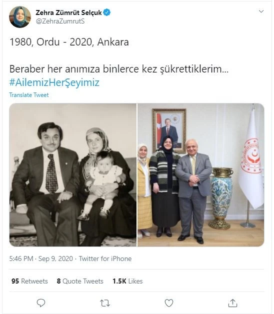 Bakan Selçuk'tan aile fotoğrafı paylaşımı