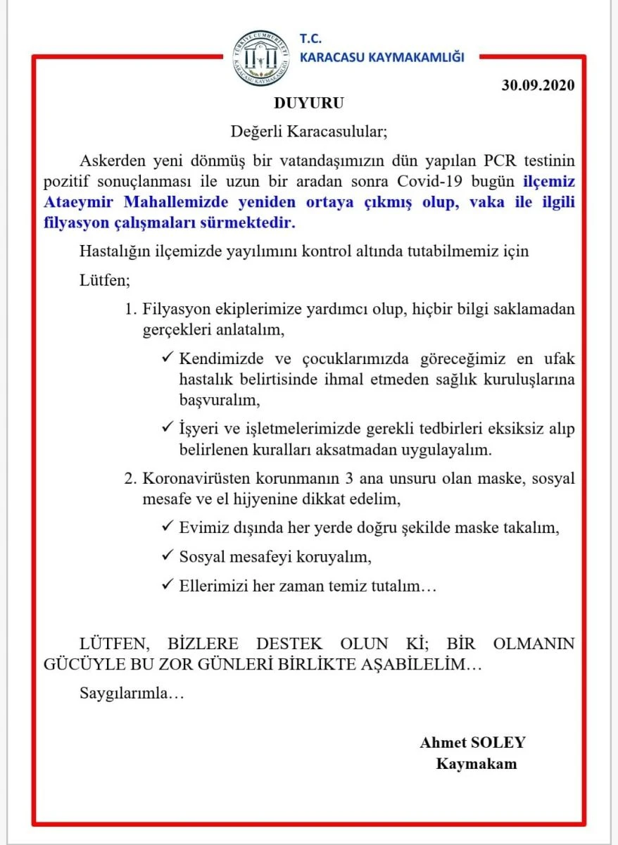 Askerden döndü, korona testi pozitif çıktı