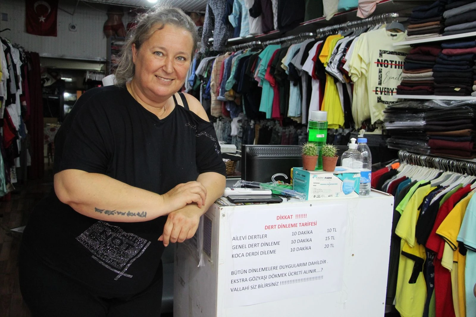 Dert dinlemekten bıkan kadın esnafın 'Dert tarifesi'