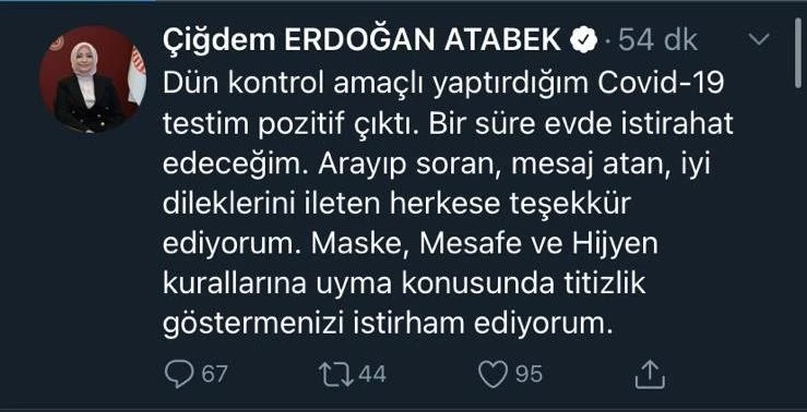 AK Partili Atabek’in korona virüs testi pozitif çıktı