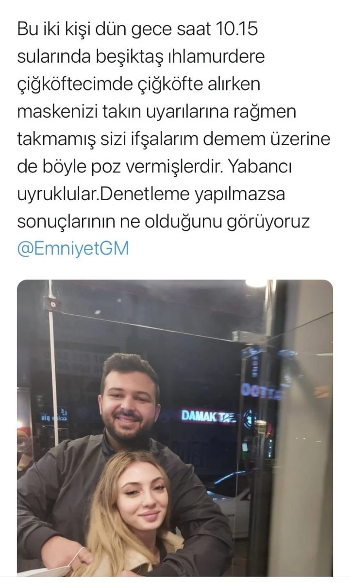 Maskesiz turist çifte polisten ceza