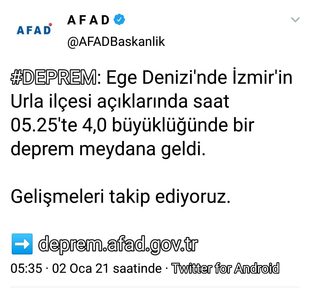 İzmir'de 4 büyüklüğünde deprem: Urla açıklarında sarsıntı kaydedildi