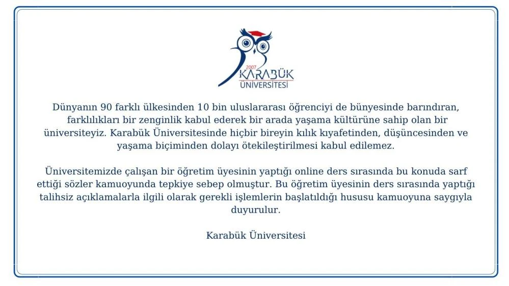 Öğretim üyesinin tepki çeken sözlerine soruşturma