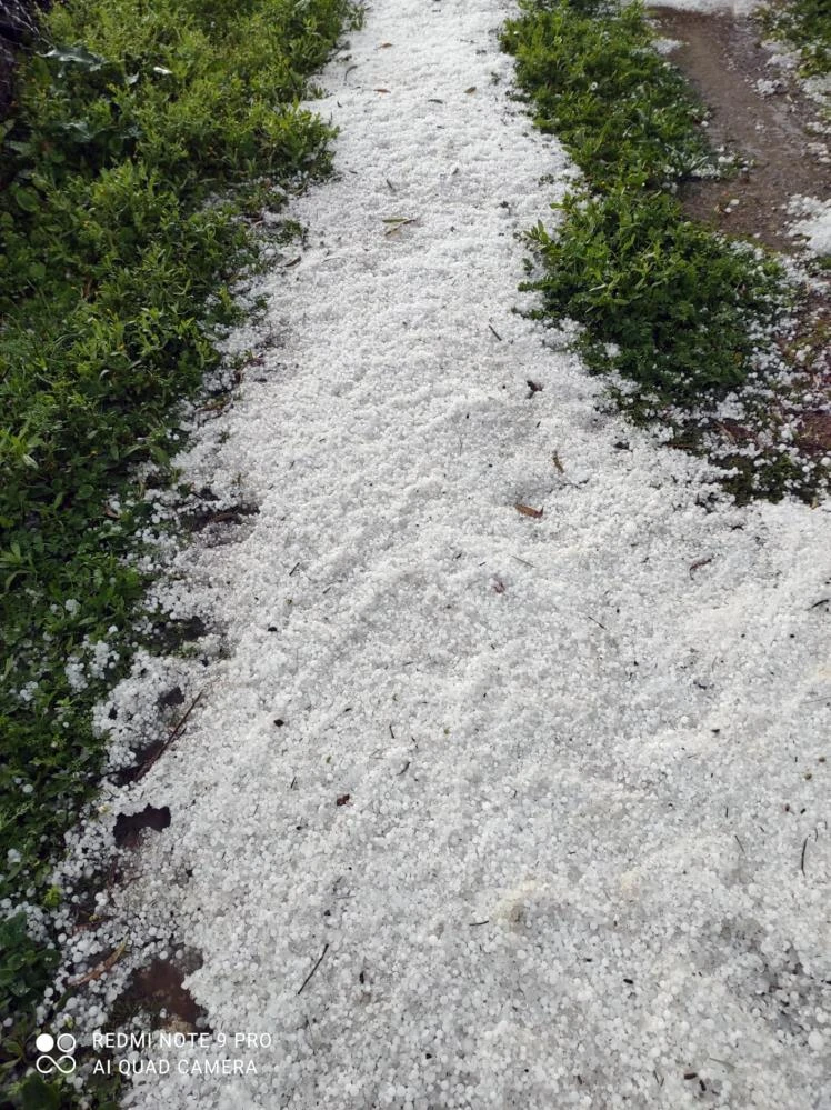 Datça'da dolu yağışı