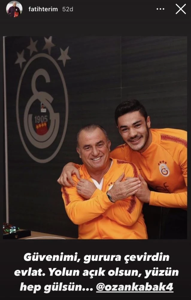Fatih Terim'den Ozan Kabak paylaşımı