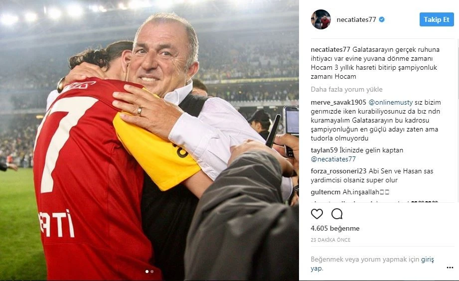 Necati Ateş'ten Fatih Terim paylaşımı