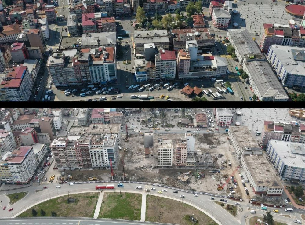 Binaların yıkılmasını film izler gibi izliyorlar