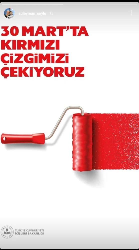 İçişleri Bakanı Süleyman Soylu'nun sosyal medya paylaşımı