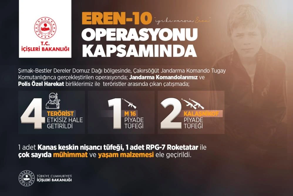 Eren-10 Operasyonu: 4 terörist öldürüldü