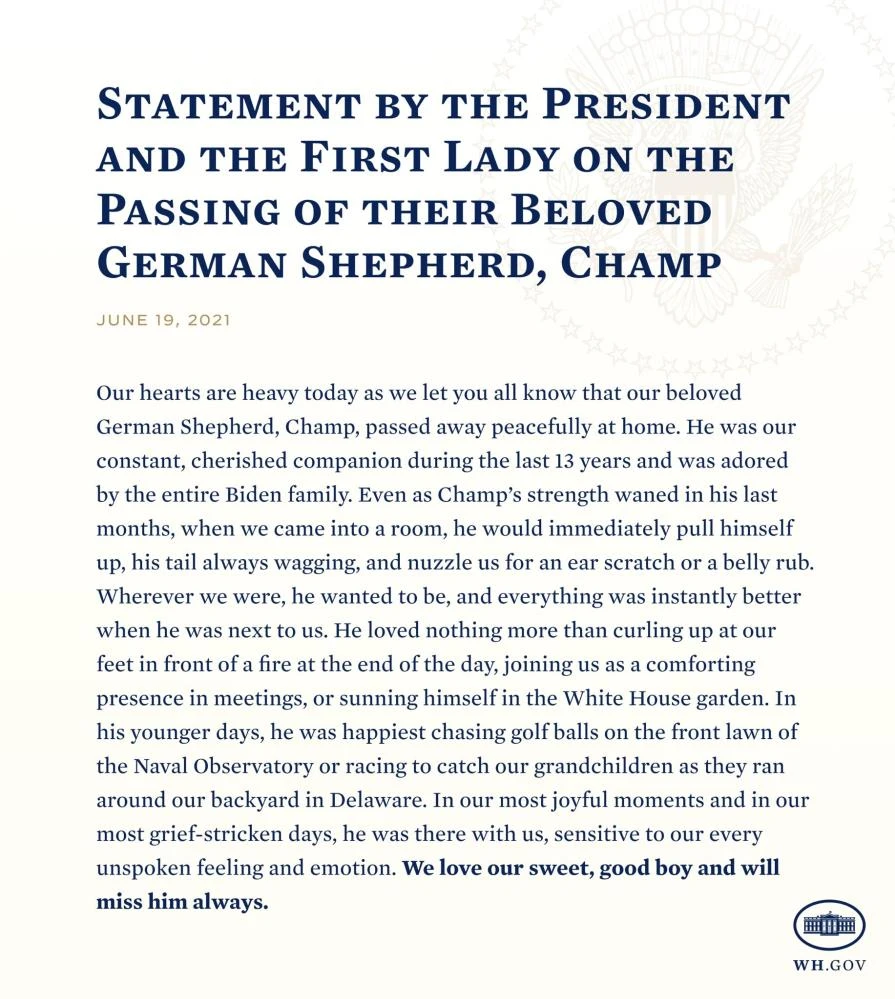 Biden çiftinden 13 yıllık dostlarına veda mesajı