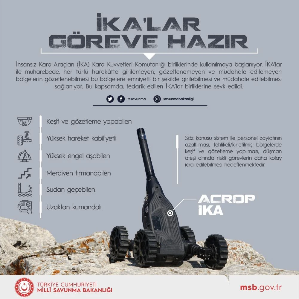 İnsansız kara araçları TSK'da kullanılmaya başlandı