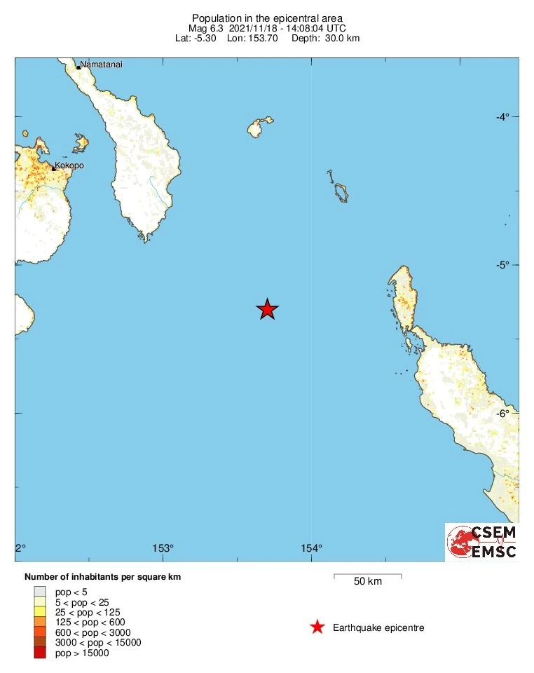 Son dakika! Papua Yeni Gine'de 6.3 deprem