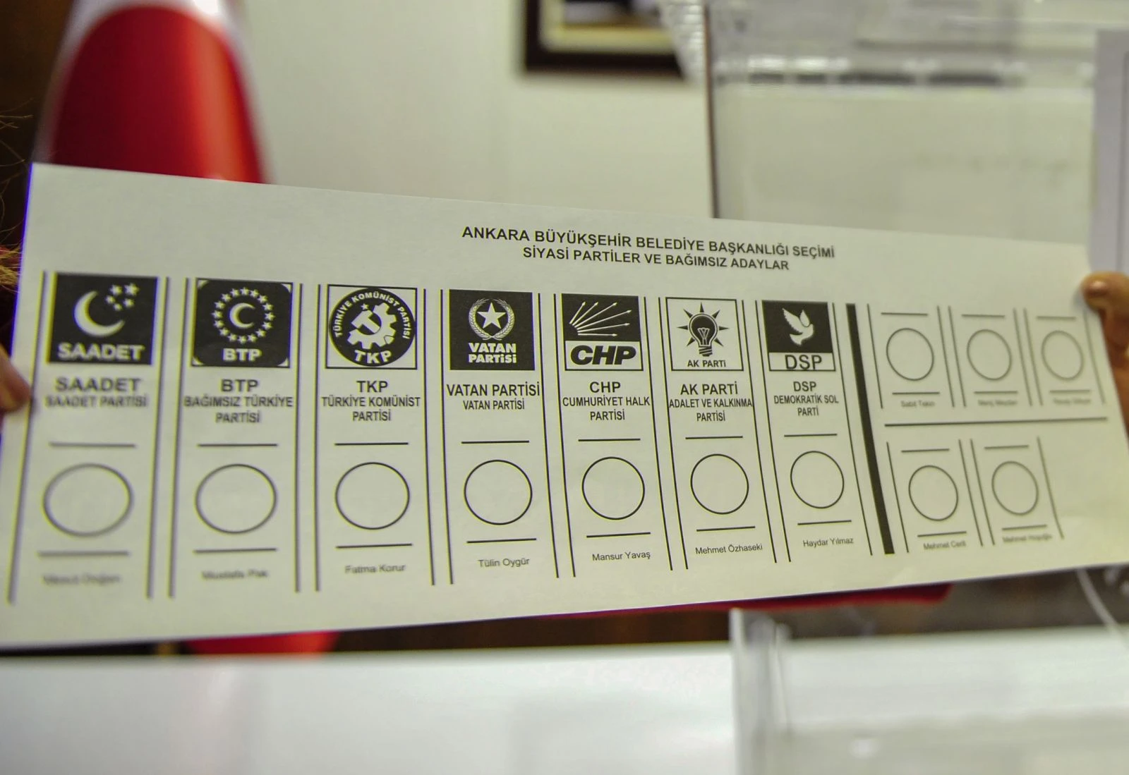 İşte 31 Mart'ta kullanılacak oy pusulası!