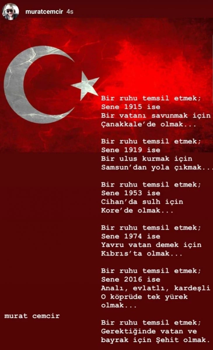 Murat Cemcir’den 15 Temmuz şiiri
