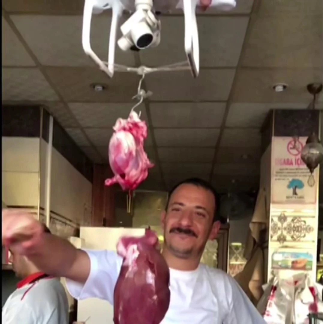 Drone'lu kebapçı sosyal medyayı salladı