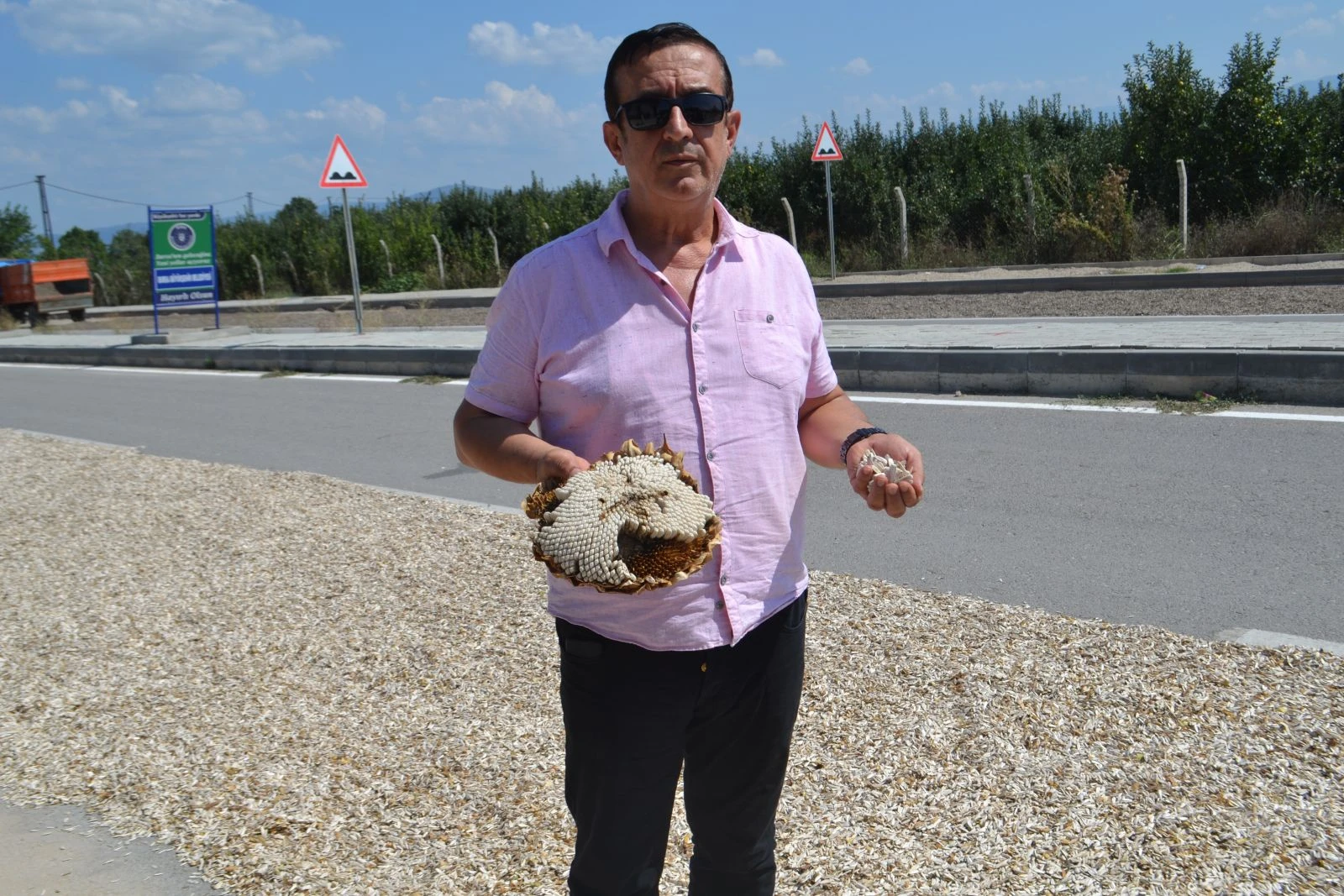 Çevre yolunda ilginç görüntü! Bir taraf Çin, bir taraf İnegöl