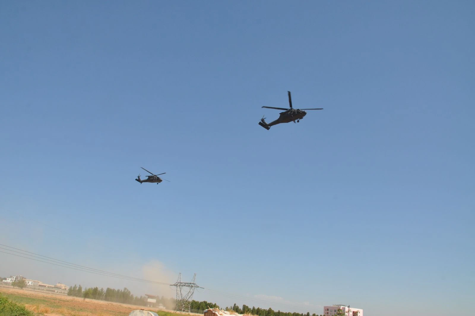 Fırat'ın doğusunda ortak hava devriyesinden görüntüler...