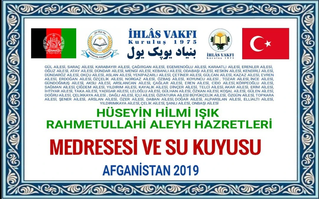İhlas Vakfı hayırseverlerin yardımları ile Afganistan’da Kur’an kursu ve su kuyusu açtı
