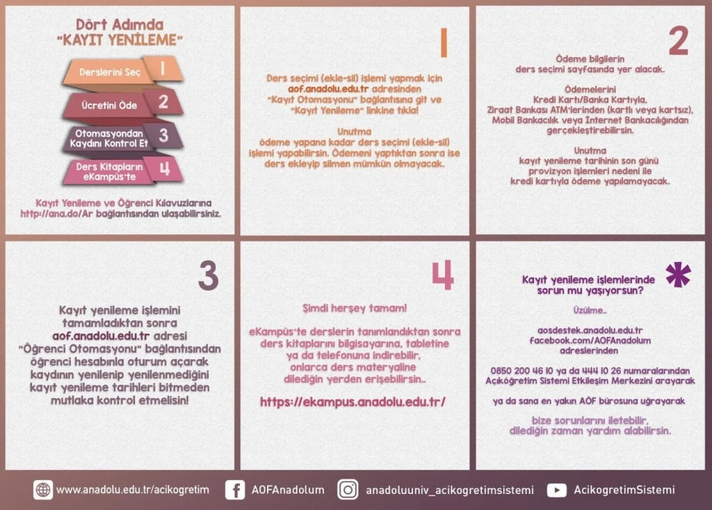 Açıköğretim kayıt yenileme işlemleri başladı