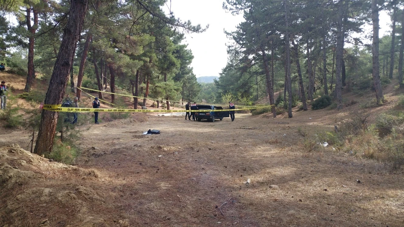 Yanmış otomobil ve olay yeri incelemesi