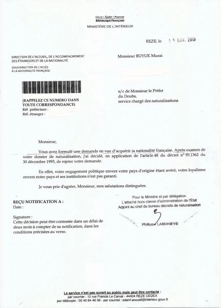 Fransa ‘Türkiye'ye ilgi duyduğu için’ vatandaşlık vermeyi reddetti