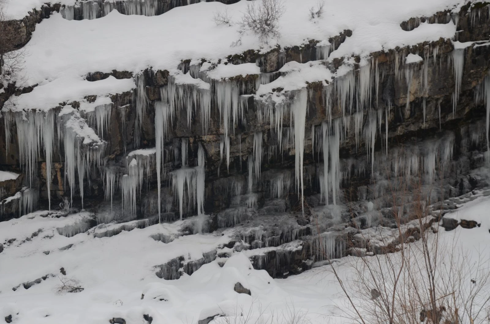 Beytüşşebap eksi 20'yi gördü, şelaleler dondu