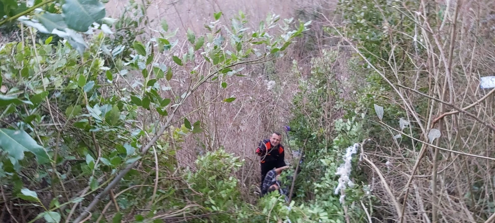 Aracıyla uçuruma yuvarlanan sürücünün cesedi, 1 gün sonra bulunabildi
