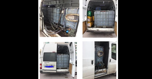 Minibüsü kaçak akaryakıt deposuna çevirmişler