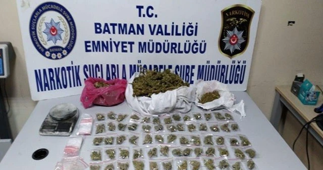 Batman’da 1 kilo 257 gram esrar maddesi ele geçirildi