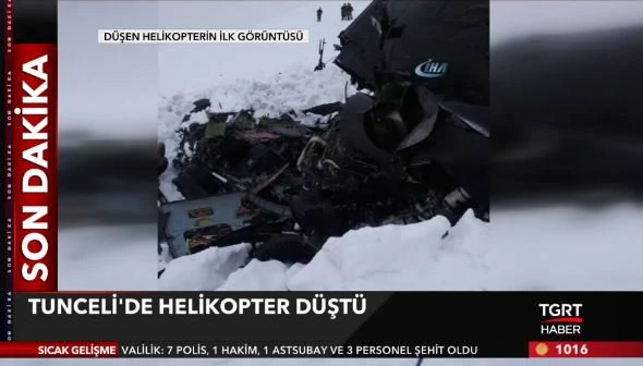 Tunceli'de helikopter düştü!