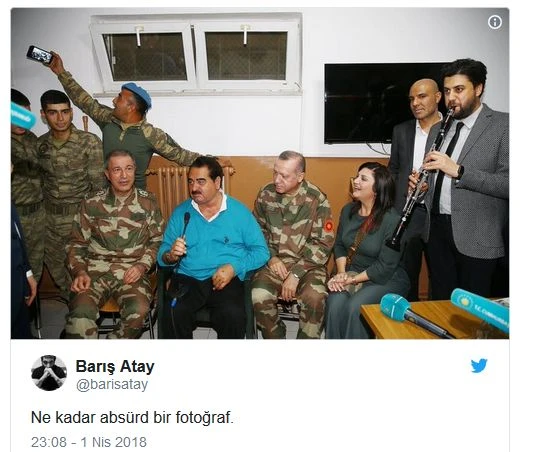 Barış Atay, Erdoğan'ın kamuflajlı fotoğrafından rahatsız oldu