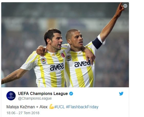 Şampiyonlar Ligi'nden Fenerbahçe paylaşımı!