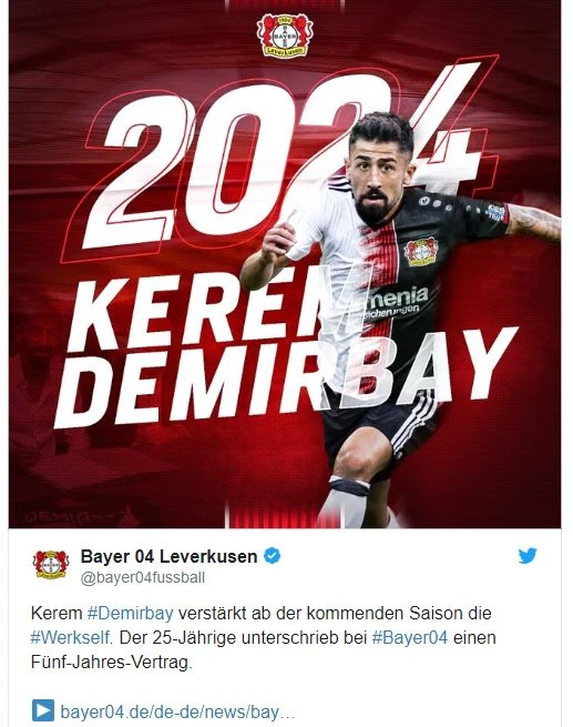 Kerem demirbay, bayer leverkusen ile rekor transferle anlaştı