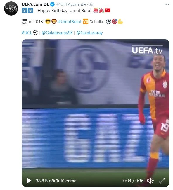UEFA, Umut Bulut'un doğum gününü kutladı
