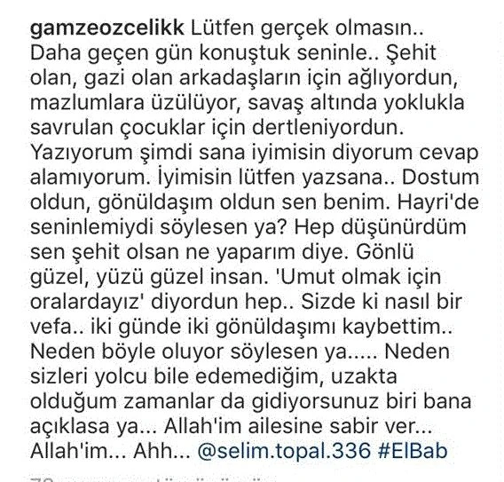 Şehit Selim Topal Gamze Özçelik'in yakın arkadaşı çıktı!